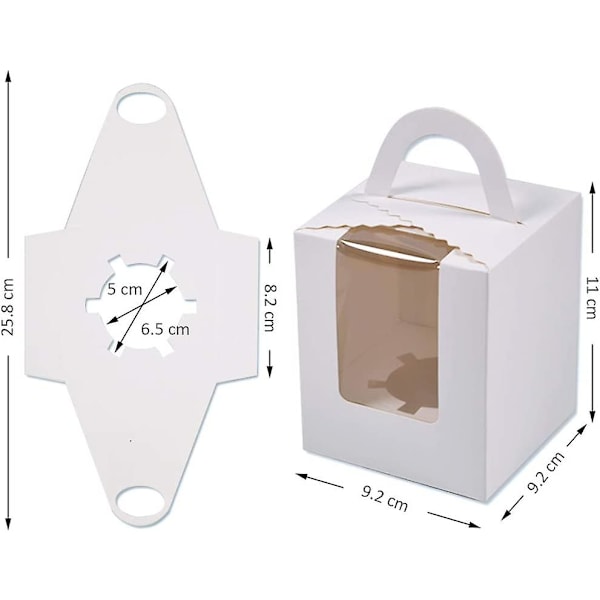 24 stykker Heilwiy gaveesker for enkelt cupcakes, kakeesker med vindu, cupcake