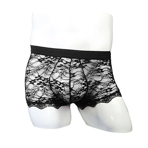 Spets Transparent Mesh Låg Midja Herr Kalsonger Boyshort