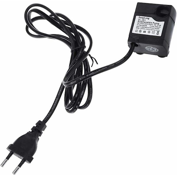 2024 300l/h 5w Ultra tyst nedsänkbar vattenpump för fontän, akvarium, damm (EU-kontakt)