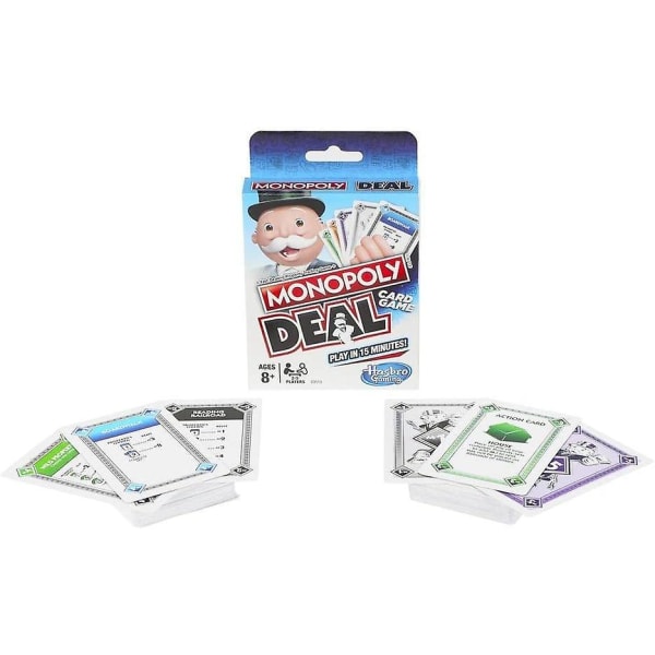 Monopoly Deal -pikakorttipeli perheille, 8-vuotiaille ja sitä vanhemmille lapsille ja 2-5 pelaajalle Pulmapelit ystävyyden vahvistamiseksi