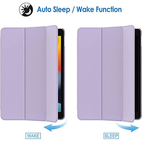 Bebetter Jetech Etui til iPad 10,2-tommer (2021/2020/2019-model, 9/8/7. generation), automatisk vækning/dvale-cover (lyslilla) LANG