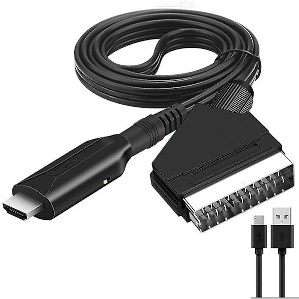 Dww-Konverter Pritel til HDMI, Alt-i-ett Pritel til HDMI-adapter, 1080P HD video- og lydkonverter for TVHD STB VHS Xbox PS3 Sky DVD Blu-R