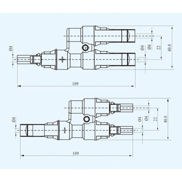 Grenkoblinger, Y-koblingspar MMF + FFM for parallellkobling mellom solcellepaneler