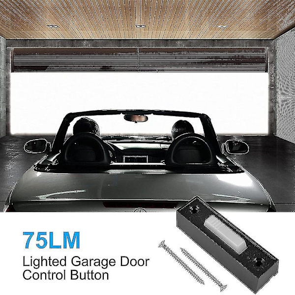 2 st Universal Garagedörröppnare-brytare 41a4166 Upplyst Väggmonterad Tryckknapp Svart Finish Med 12