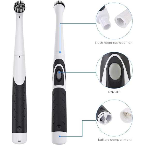 Elektrisk rengøringsbørste - Vibrationskraftvask Rengøringsværktøj Sonic Brush Home (Sort)