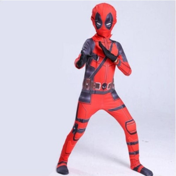 Deadpool Kostume Superhelt Cosplay Kostume Superhelt Børne Body 3D Stil Halloween Cosplay Kostume Sværdtaske 150CM