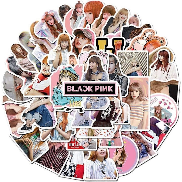 Kpop Black Pink Klistermärken för Laptop (50 st), Gåva till Barn Tonåringar Vuxna Flickor Pojkar, Vattentäta Klistermärken för Vattenflaska, Sångare