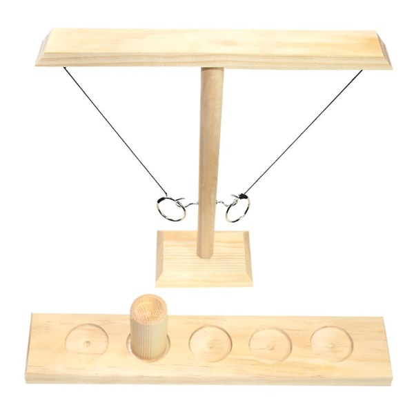 Vuxna Hook And Ring Toss Battle Craggy Game Dricka Interactive Game Wood Colour