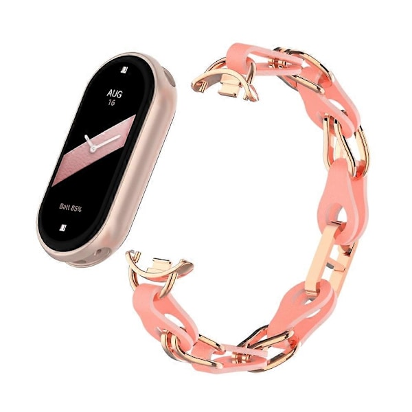 Metall Läder Kedjearmband För Xiaomi Smart Band 9