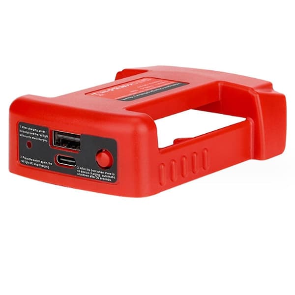 Bærbar Lader Adapter Kompatibel for 18V Li-Ion med USB Type-C Batteriholder Hurtiglading