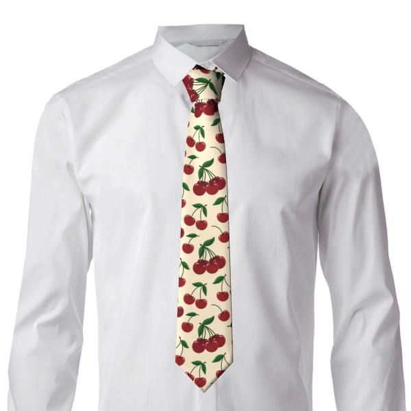 Kirsikkakuvioinen miesten solmio Muoti kaulasolmio laiha solmio Lahjat häihin, sulhaseen, bisnesjuhliin
