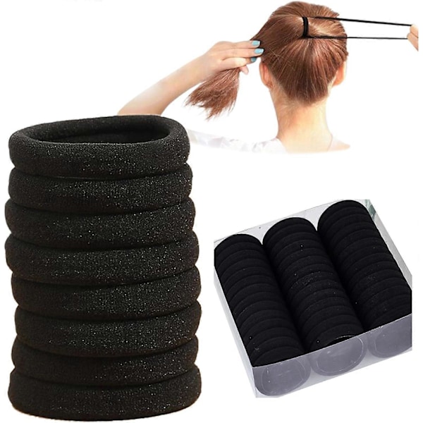 Sømløse Hårelastikker, Vaskbare Hygiejniske, Ingen Mærker Scrunchies, Til Kvinder Og Piger, Bløde Og Fleksible, 100 Stykker, 4,2 Cm Diameter, 9 Mm Tykkelse,