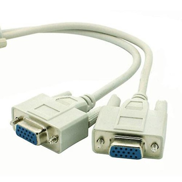 Sinknap 2 VGA SVGA Monitor Han till 2 Dubbla Hon Y-Splitter Kabel 15-stifts Extern Adapter