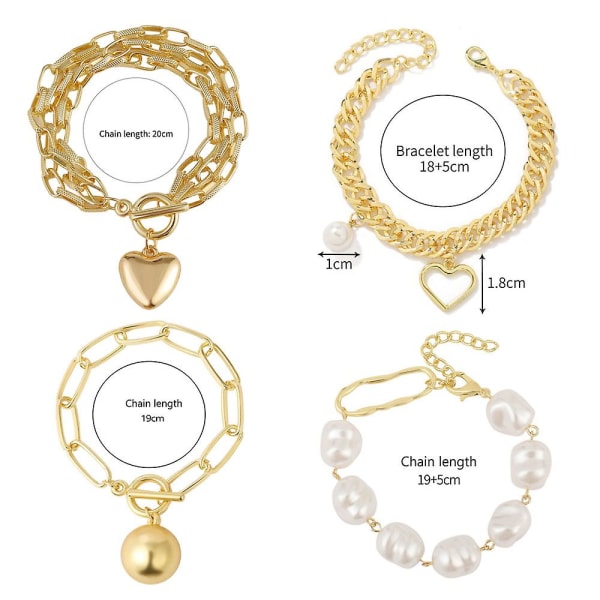 Gem Pearl Armband - Baroque Culture Link Chain Armband Berlock Smycken  Present för kvinnor och flickor waner Style 1 0d7f | Style 1 | Fyndiq