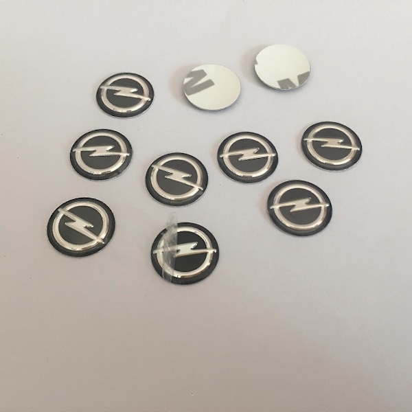 Opel Astra Mokka Insignia Zafira Corsa Tigra Bilnøglefob Emblem Badge Sticker Udskiftning (10 stk., 14mm)