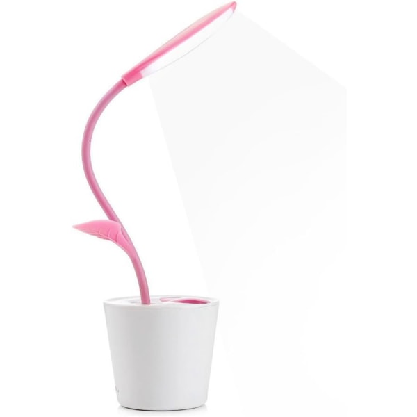 Arbetsrum för flickor Skrivbordslampa Infällbar USB Touch LED-lampa (rosa)