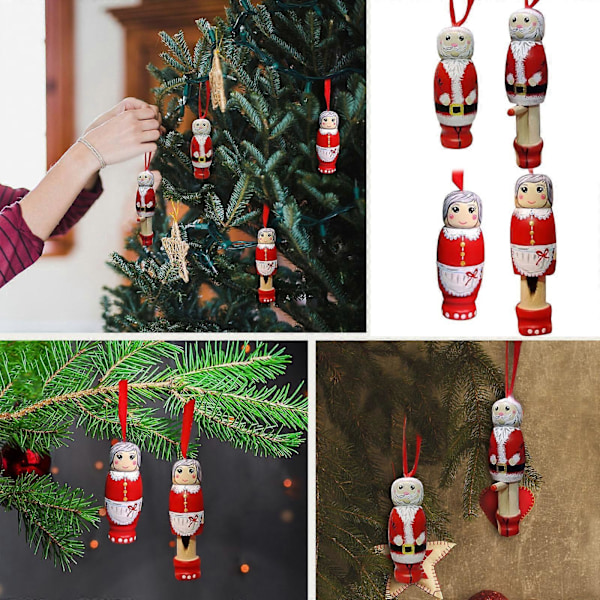 Sjov Julemand Vedhæng, Julepynt, Juletræspynt, Sjov Træstående Julemand, Personlig Julepynt, Unik