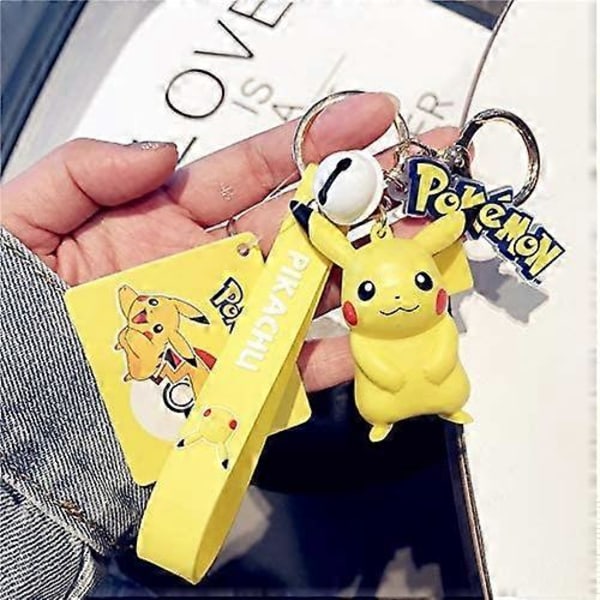 Pokemo_n Nyckelring - Pikach_u Nyckelring Tillbehör för Kvinnor Silikon 1 Set Söt Kawaii Gåva för Flickor
