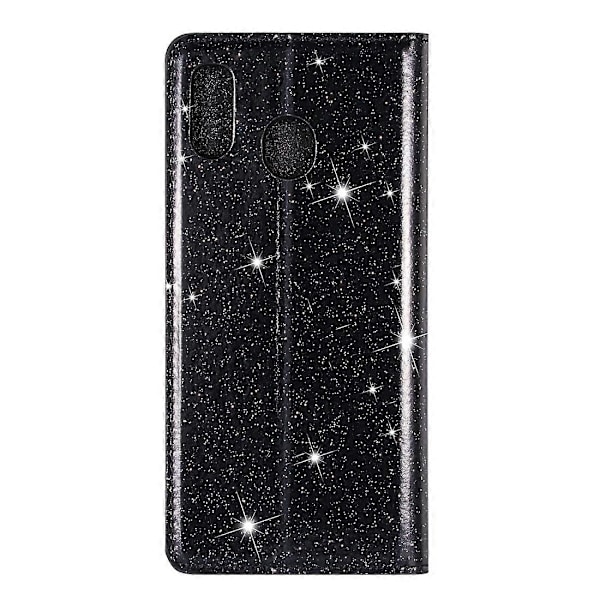 For Samsung Galaxy A40 Ultratynn Glitter Magnetisk Horisontal Flip Lærveske med Holder & Kortspor
