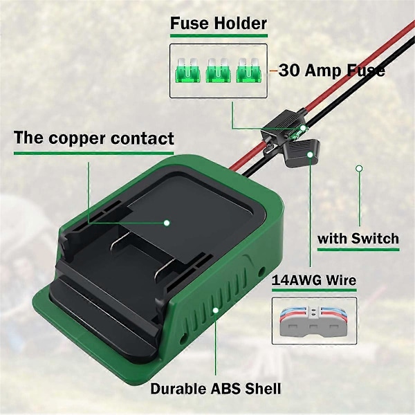 Power Wheels -adapteri Hitachi 18V 36V ja Metabo HPT 18V -akulle