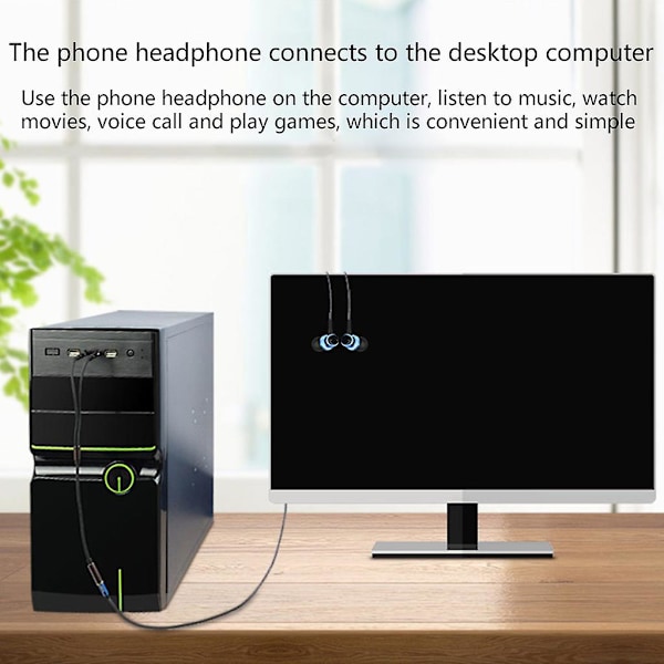2 i 1 Gaming Headset Lyd- Forleng Ledning Universell Kompatibel Plugg for -hyperX