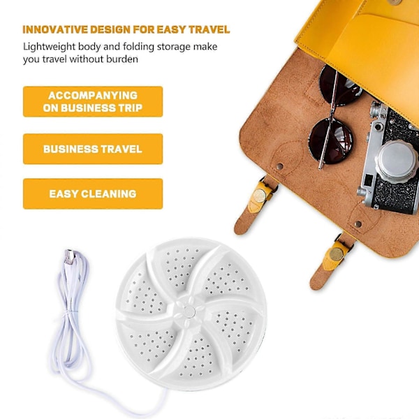 Bærbar Vaskemaskin, mini Vaskemaskin, mini Oppvaskmaskiner Turbo Med Usb, Egnet For Hjemmevirksomhet, Reise, Hybel, Bobil, Leilighet