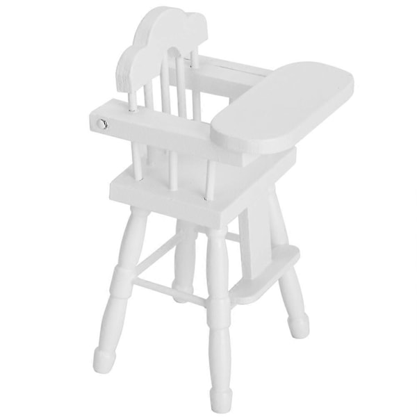 Miniature Dukkehus Spisebordsstol Høj Stol 1/12 Skala til Dukkehuse 12