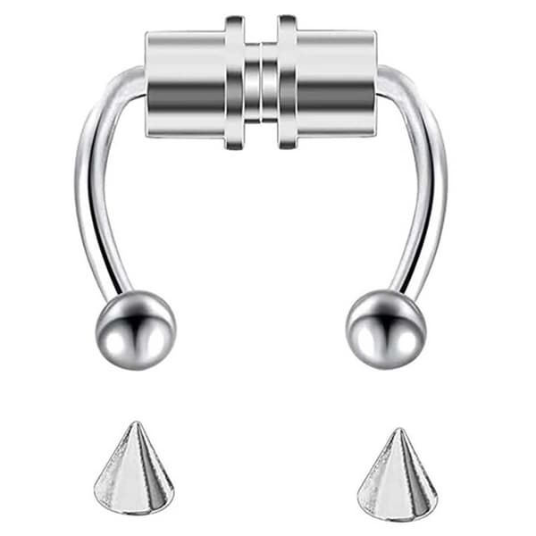 Magnetisk Falsk Näsring Septum Näs Piercing Silver