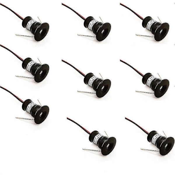 Svart 9 st Mini 12v 1w Led Tak Infällda Spotlights Ip65, 3000k (120, Varmvit). 12