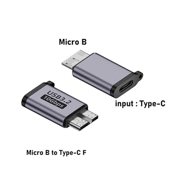 Micro-B Hane till Typ C Hona Adapter Typ-C USB3.0 Micro-B Kontakt för Extern Hårddisk HDD Kabeladapter