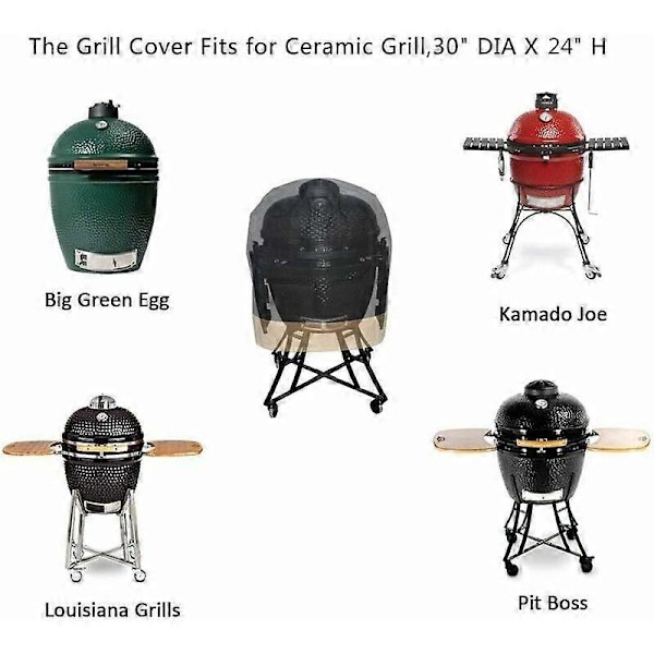 Grillskydd för stora Big Green Egg, Kamado Joe Classic, Pit Boss K22, Louisiana K22, etc. - 70cm x 56cm (H)