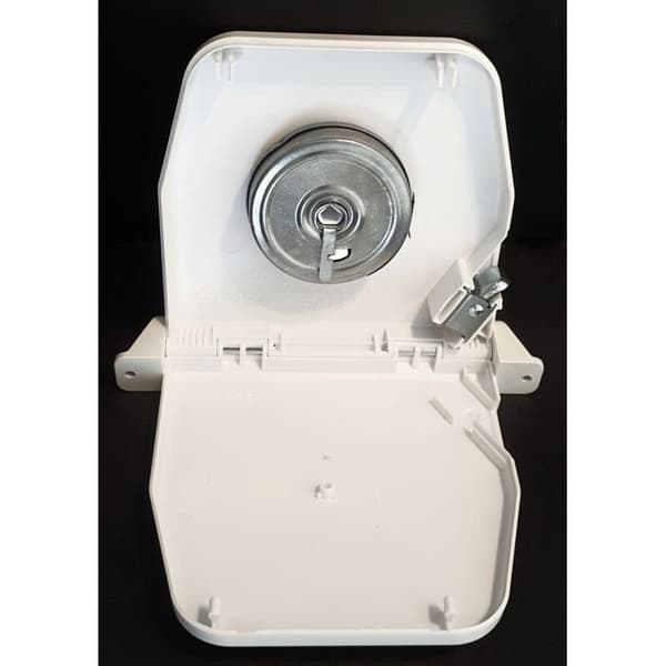 Manuell rulleskoddevinder – Avtakbart deksel for rask stroppbytte – Hvit PVC-finish – 180° rotasjon