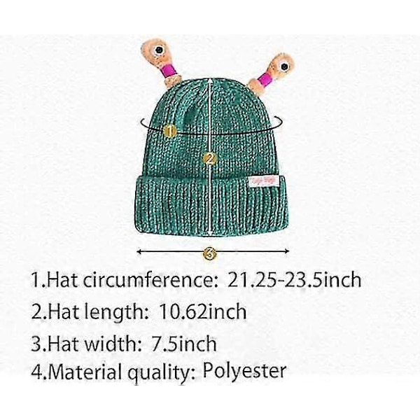 Vinter Förälder-barn Söt Glödande Liten Monster Stickad Mössa, Sunny Söt Monster Beanies Mössa, Rolig Glödande Monster Stickad Mössa - I Lager