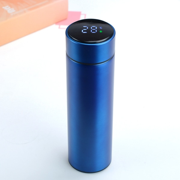 500 ml vakuumisoleret kaffekop dobbeltlags vandflaske med LED-temperaturdisplay-blå