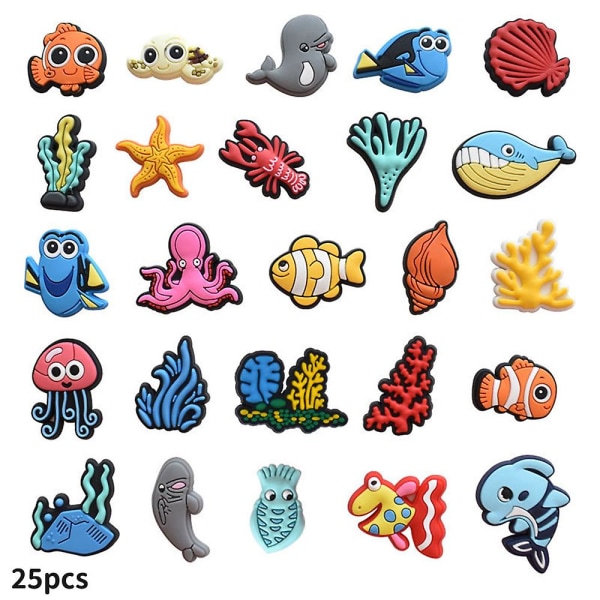 25 stk Cartoon Finding Nemo Shoe Charms Decoration For Diy Croc Clog Sandaler Tilbehør