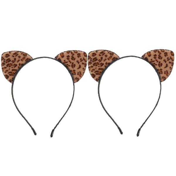 2 stk Leopard Katteøre Hodebånd Cosplay Party Hårbånd Leopard Øre Hodebånd