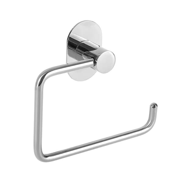 Toiletpapirholder til WC væg selvklæbende skruemontering krom