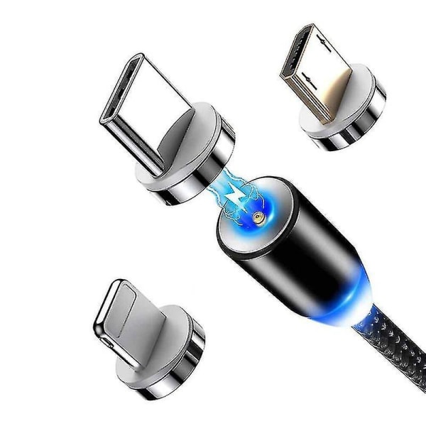 2-pack Statik Magnetisk Laddningskabel 360 & 180 Grader Rotering Telefonladdare LÅNG