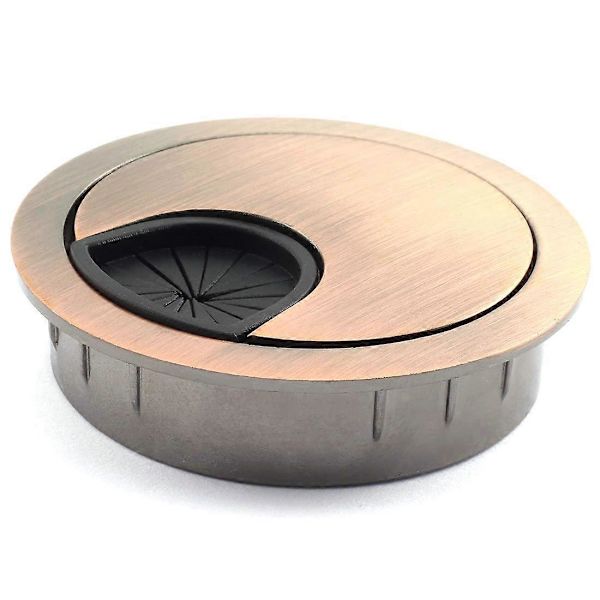 4 stk Kabelhulldeksler, 50mm Sinklegering Skrivebord Tråd og Kabel Grommet Hulldeksler for Kontor PC Skrivebord Kabelledning Organizer, Rød Bronse