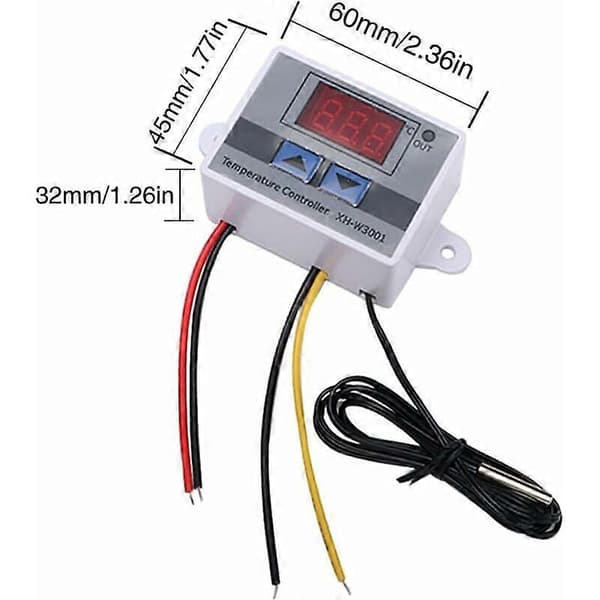 Digitalt LED temperaturkontrollermodul Programmerbar kjøletermostat (12V 10A 120W)