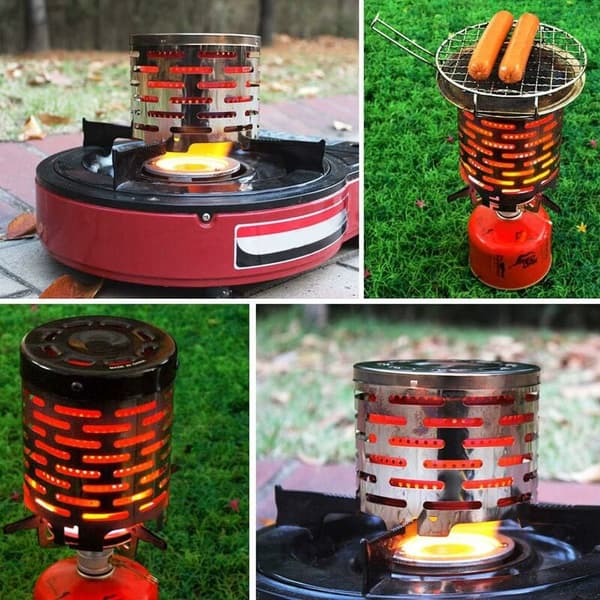1-brænder bærbart gaskomfur – varmebestandigt rustfrit stål – kompakt design til camping og vandreture – let og foldbart
