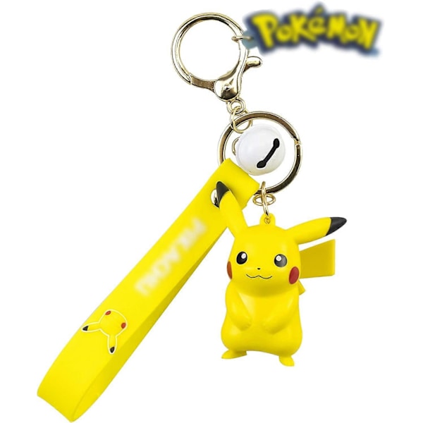 Pokemo_n Nyckelring - Pikach_u Nyckelring Tillbehör för Kvinnor Silikon 1 Set Söt Kawaii Gåva för Flickor