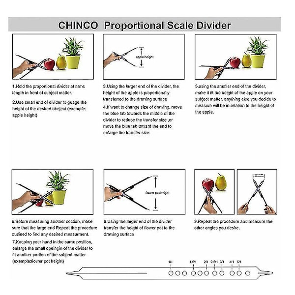 10 tuuman suhteellinen mittakaavapiirrin piirustustyökalu taiteilijoille Säädettävä muovi