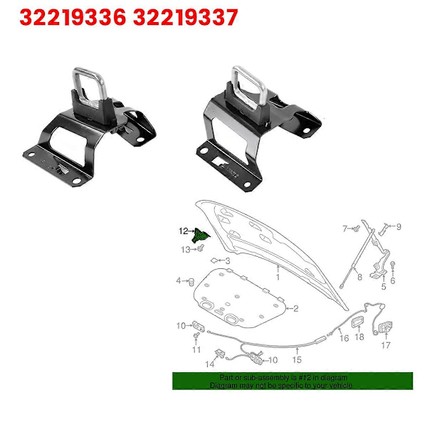 1 par Bil Front Hjelm Lås Beslag Sikkerhedsfanger 32219336 32219337 til XC60 2018-2020 Motorhjelm Krog Fanger Stiver