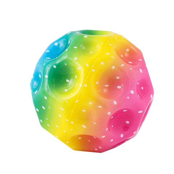 Rainbow Extreme High Sprett Ball Space Hoppeball Utendørs Kast Catch Moon Ball For Barn Barn Kjæledyr Festgave Yellow