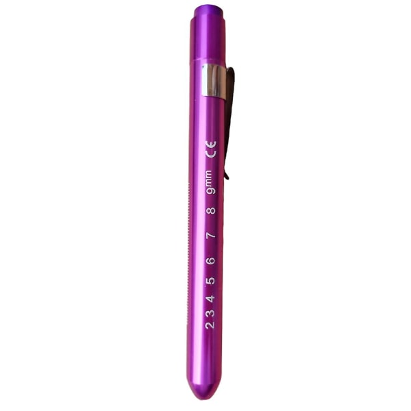 Bærbart pennelys med penklemme Genanvendeligt holdbart pennelys til læger Purple Yellow Light