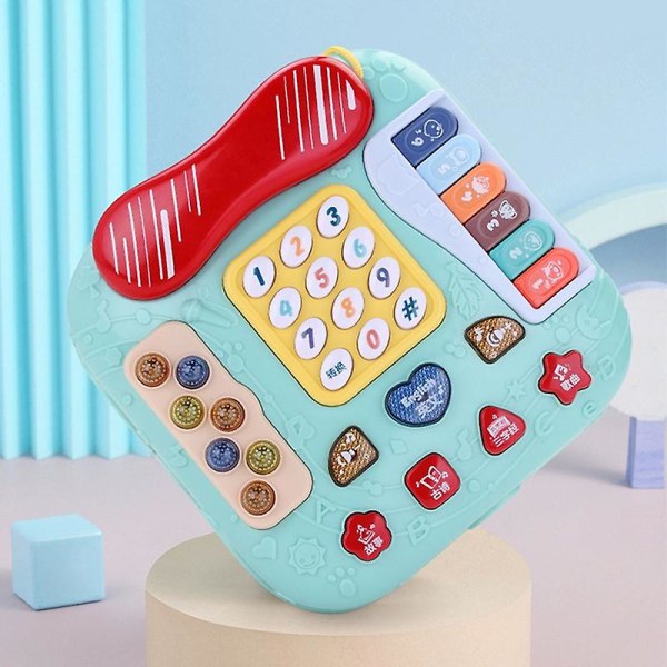 Kätevä simulaatiopuhelin sileäpintainen muovinen koristeellinen opettavainen lasten puhelinlelu lapsille Blue