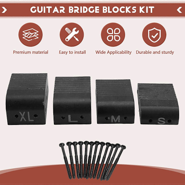 Gitarr Flytande Tremoloblock 4 Storlekar Trä Gitarr Flytande Tremolokil Multifunktionella Strängbytesverktyg