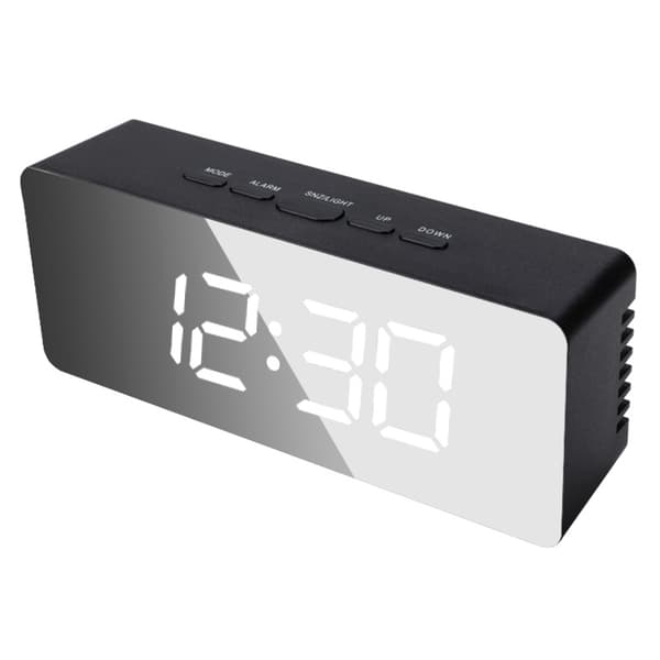 Digital väckarklocka - Sovrum - Klocka - Väckarklocka - Energieffektiv - Svart