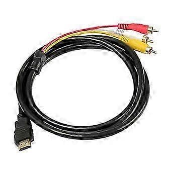 Kabeladapter Han til 3 RCA AV Audio Video til TV HDTV (Sort)